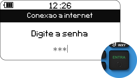 Point Mini Chip com senha do wifi sendo digitada